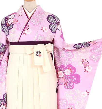 往復送料無料 全部揃って安心 大学 高校 小学生  2泊3日 卒業式袴 レンタル セット オーキッド地 No.055-0242-M/L/2L