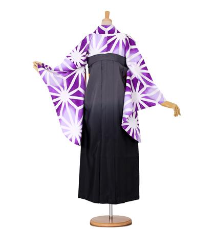 往復送料無料 全部揃って安心 大学 高校 小学生  2泊3日 卒業式袴 レンタル セット 紫地 No.055-0029