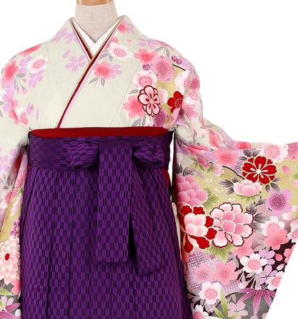 往復送料無料 全部揃って安心 大学 高校 小学生  2泊3日 卒業式袴 レンタル セット 黄緑地 No.055-0069