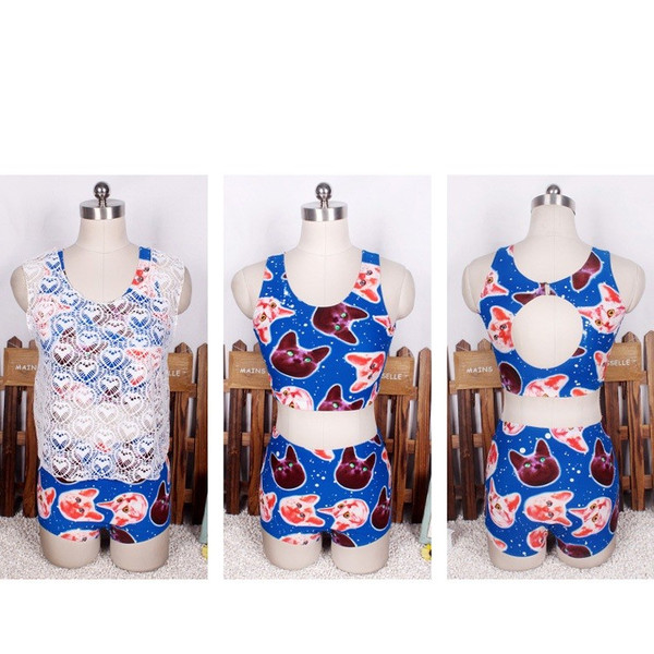 ２０１７年新作送料無料 大人気 レディース水着 ビキニ セパレートビキニ ハイウエスト ネコちゃん柄 お洒落プリント の通販はau Pay マーケット Jstyles