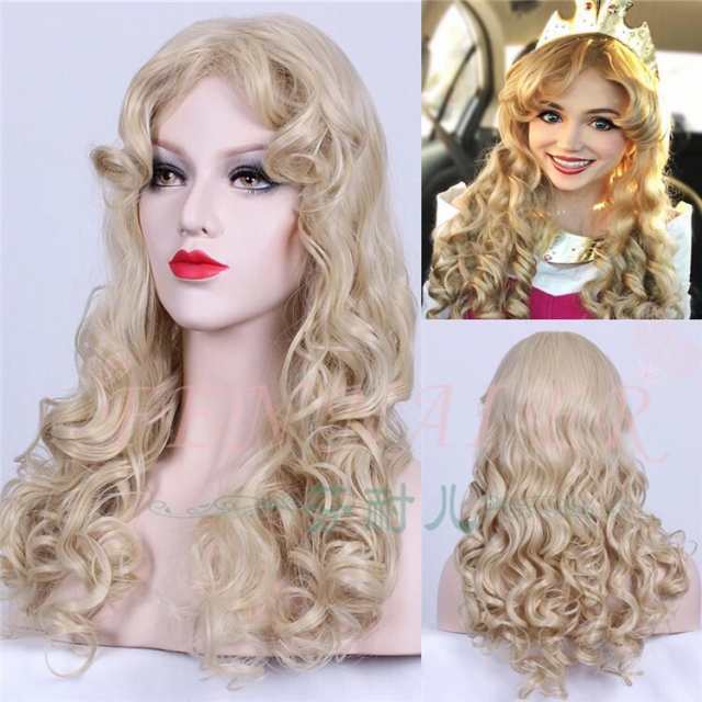 高品質 高級コスプレ衣装 ディズニー 眠れる森の美女 風 オーロラ姫 タイプ wig ウイッグ オーダーメイド ウィッグ Sleeping  Beauty｜au PAY マーケット