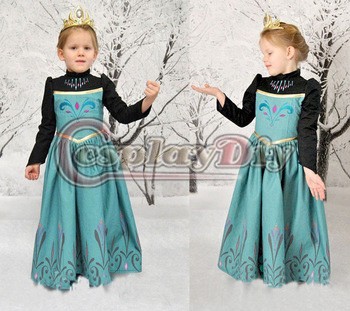 高品質 高級コスプレ衣装 ディズニー風 アナと雪の女王 ドレス アナ