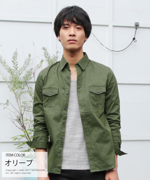 メンズ シャツ メンズファッション ストレッチ タイプライター スマートフィット ミリタリー シャツ の通販はau Pay マーケット Spu スプ