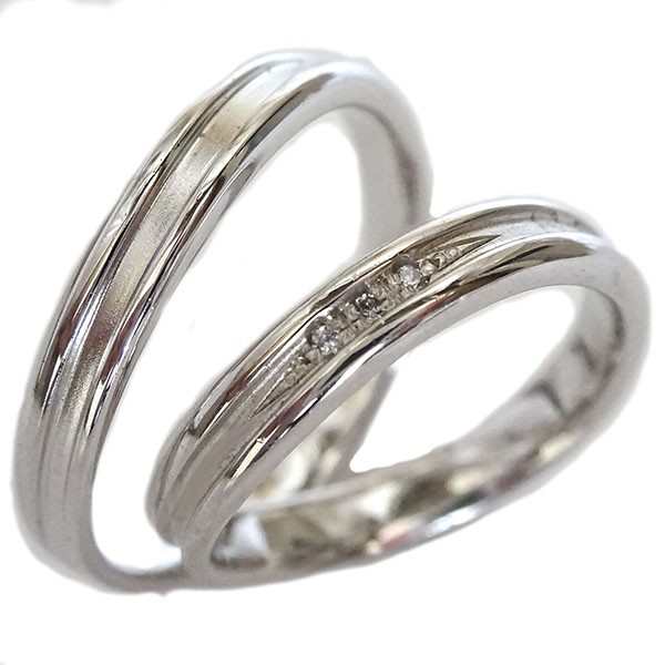 ダイヤモンド プラチナ 結婚指輪 ペアリング マリッジリング 2本セット