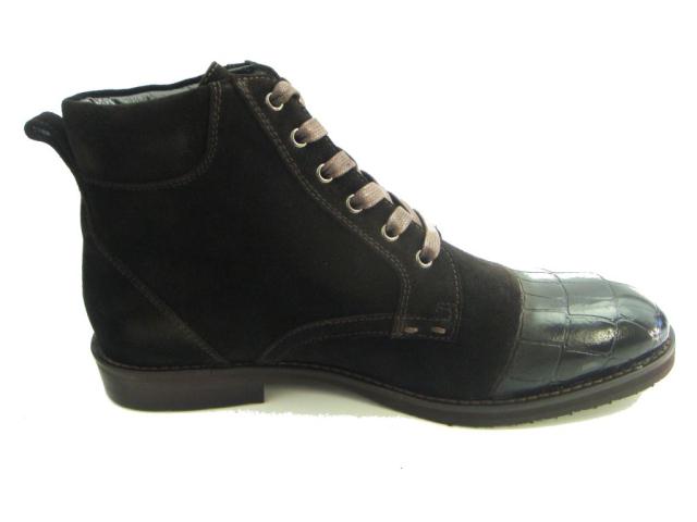 紳士ブーツ 【新品】 madras マドラス スエード&型押しレザー 25.5cmEEE 茶/ダークブラウン MA193