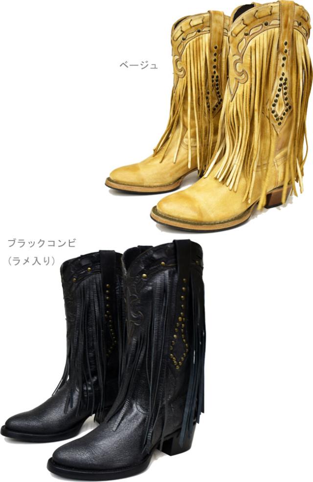 ☆50％OFFセール☆Botas Jaca ハカ 本革レザーフリンジウエスタンブーツ メキシコ製 3480001 【送料無料】 ☆50％OFFセール☆Botas Jaca ハカ 本革レザーフリンジウエスタン