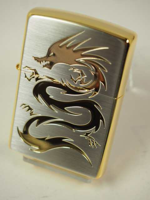 ジッポーZippo タトゥー ドラゴン（竜 龍）シルバーゴールド 金銀 SSG