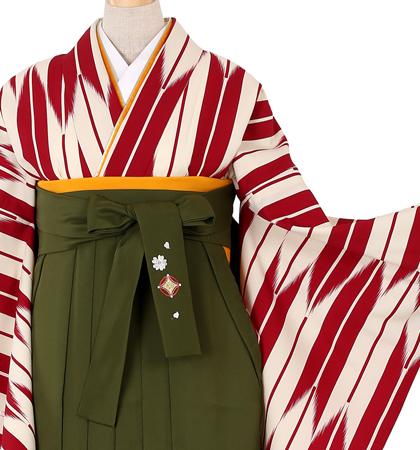 往復送料無料 全部揃って安心 大学 高校 小学生  2泊3日 卒業式袴 レンタル セット 紅白地 No.055-0051