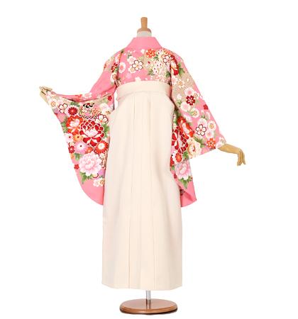 往復送料無料 全部揃って安心 大学 高校 小学生  2泊3日 卒業式袴 レンタル セット ピンク地 No.055-0052