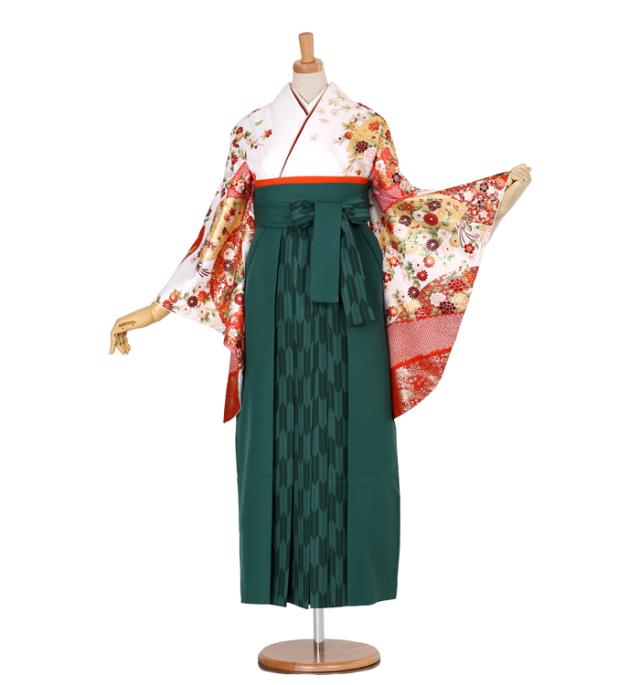 往復送料無料 全部揃って安心 大学 高校 小学生  2泊3日 卒業式袴 レンタル セット 白地 No.055-0002