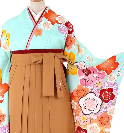 往復送料無料 全部揃って安心 大学 高校 小学生  2泊3日 卒業式袴 レンタル セット グリーン地 No.055-0141