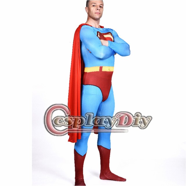 高品質 高級コスプレ衣装 スーパーマン 風 コスチューム オーダーメイド ボディースーツ Superman Costume Zentai Cape  Suit Adult Men｜au PAY マーケット