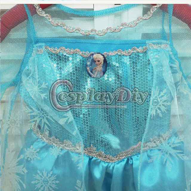 高品質 高級コスプレ衣装 ディズニー風 アナと雪の女王 ドレス アナ/エルサ タイプ elsa queen dressVer.30 子供用キッズワンピース+王冠の通販は