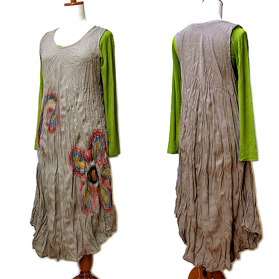 レディース 花柄プリント ワンピース ノースリーブ ライトブラウン Mサイズ 着丈110 115cm タイ雑貨 アジアン雑貨の通販はau Pay マーケット アジアン雑貨 インテリアangkasa