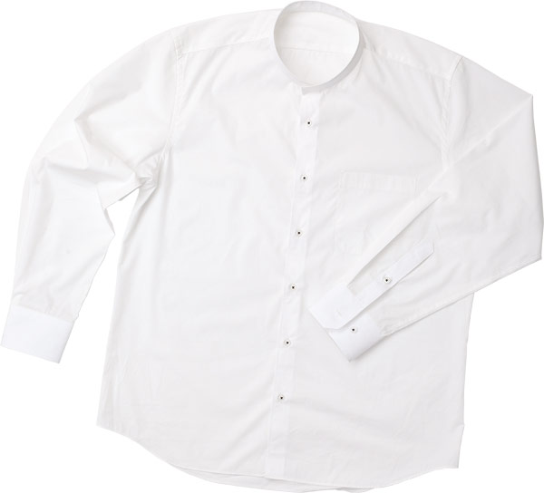 【樹亜羅】立襟シャツ（スタンドカラーシャツ）白