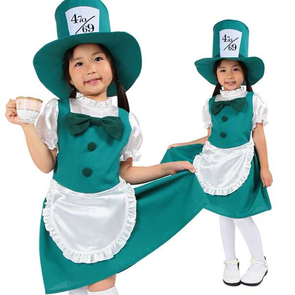 メール便対応 ハロウィン コスプレ 衣装 キッズ 子供 ディズニー 不思議の国のアリス マッドハッター風 仮装 ハッターガール 100の通販はau Pay マーケット モバイルデパート