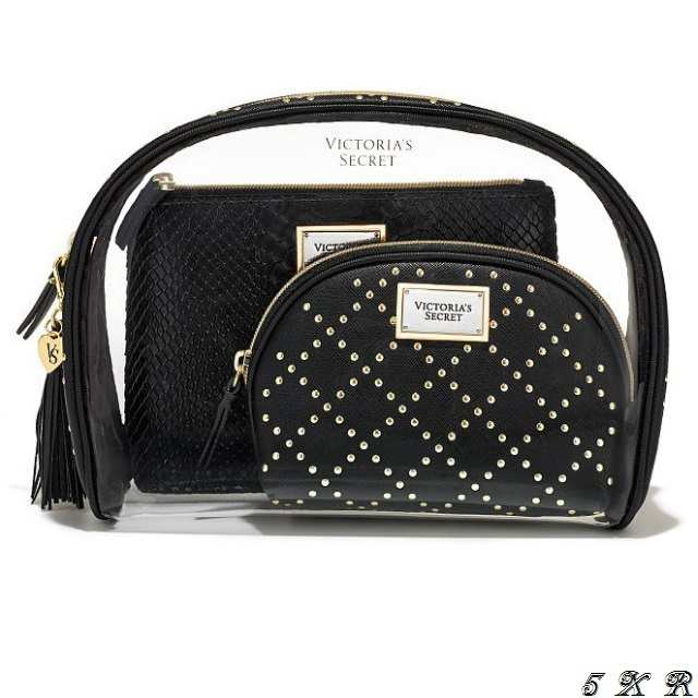 Victoria S Secret ヴィクトリアシークレット Black Studded Cosmetic Bag Trio ポーチ３個セット 送料無料 の詳細 Au公式 総合通販サイト Wowma For Au