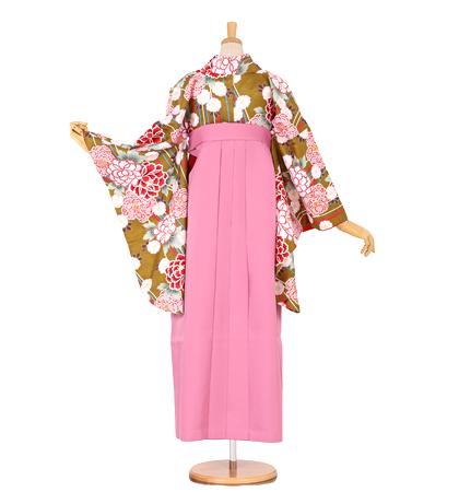 往復送料無料 全部揃って安心 大学 高校 小学生  2泊3日 卒業式袴 レンタル セット 金茶地 No.055-0251-S/M/L/2L/3L