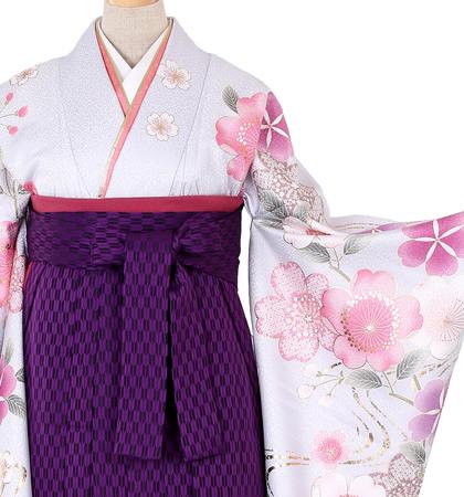 往復送料無料 全部揃って安心 大学 高校 小学生  2泊3日 卒業式袴 レンタル セット グレー地 No.055-0063