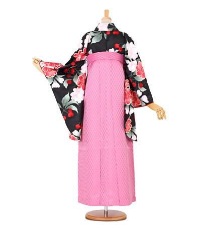 往復送料無料 全部揃って安心 大学 高校 小学生  2泊3日 卒業式袴 レンタル セット 黒地 No.055-0093