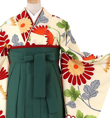 往復送料無料 全部揃って安心 大学 高校 小学生  2泊3日 卒業式袴 レンタル セット クリーム地 No.055-0102