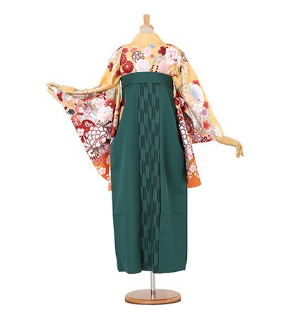 往復送料無料 全部揃って安心 大学 高校 小学生  2泊3日 卒業式袴 レンタル セット クリーム地 No.055-0017