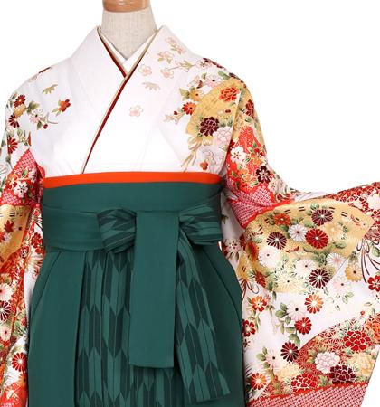 往復送料無料 全部揃って安心 大学 高校 小学生  2泊3日 卒業式袴 レンタル セット 白地 No.055-0002