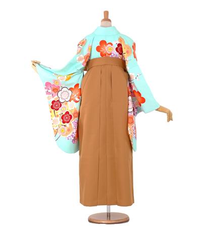 往復送料無料 全部揃って安心 大学 高校 小学生  2泊3日 卒業式袴 レンタル セット グリーン地 No.055-0141