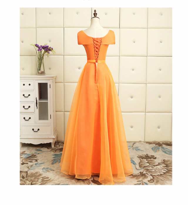 お得 可愛いオレンジ色 パーティドレス ロングドレス ワンピース 舞台ドレス 全5タイプ 結婚式 二次会 発表会 イベント D121aの通販はau Pay マーケット Yy Shop