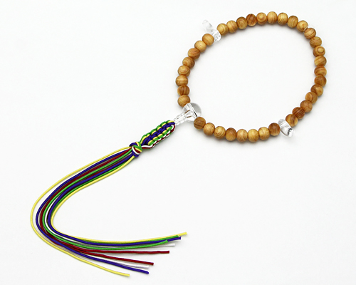 神道用珠数 桧 【女性用】 水晶仕立 五色紐