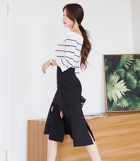 七分袖 マーメイド フリル かわいい ミディアム オフショルダー コーディネートセット ボーダー ワンピースセットアップの通販はau Pay マーケット Happy And Active