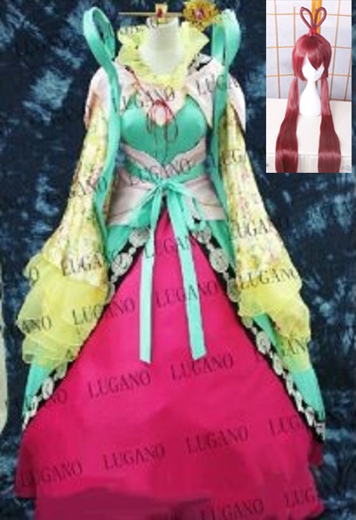 マギ MAGI★ 練紅玉 れん こうぎょく 風 コスプレ衣装＋ウィッグ+髪飾り  コスプレ衣装　   オーダメイドも対応可能