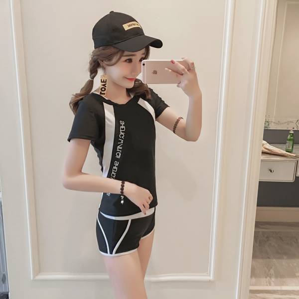 水着レディースフィットネス水着半袖 セパレート3点セットビキニ大きいサイズセパレートタンキニ 体型カバー 水着cyc18の通販はau Pay マーケット Global Shop