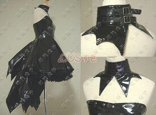 送料無料 ちょびっツ ちぃ LOLITA洋服 黒いきらきら皮 コスプレ衣装 COS  高品質 新品 Cosplay アニメ コスチューム_1