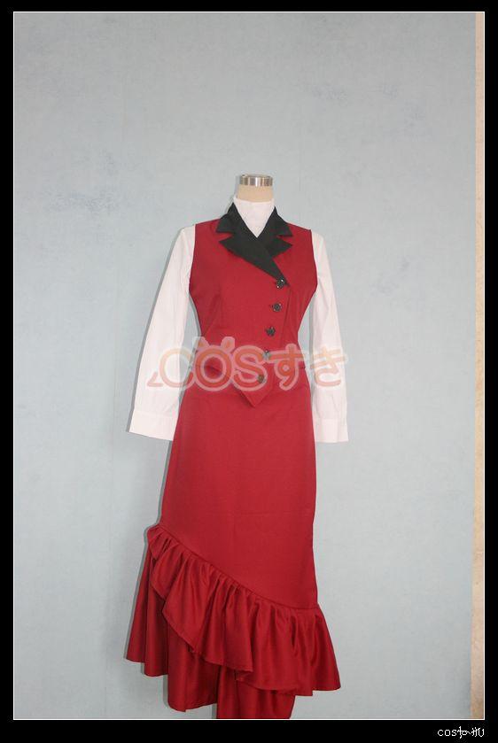 送料無料 黒執事 アンジェリーナ ダレス Angelina Dulles マダム レッド コスプレ衣装  コスプレ衣装 COS  高品質 新品 Cosplay アニメ_4