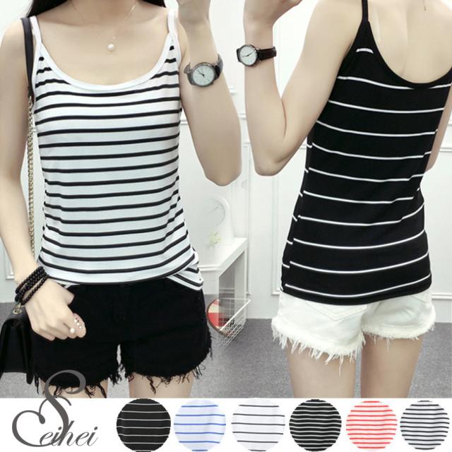 キャミソール レディース ボーダーノースリーブタンクトップ メール便送料無料 の通販はau Pay マーケット セイヘイショップ