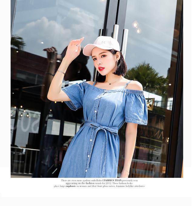 ワンピース デニムワンピース ボートネック 肩出し カジュアル デートコ ーデ 二次会 着痩せ デニム風 レディースの通販はau Pay マーケット コスモスカイ