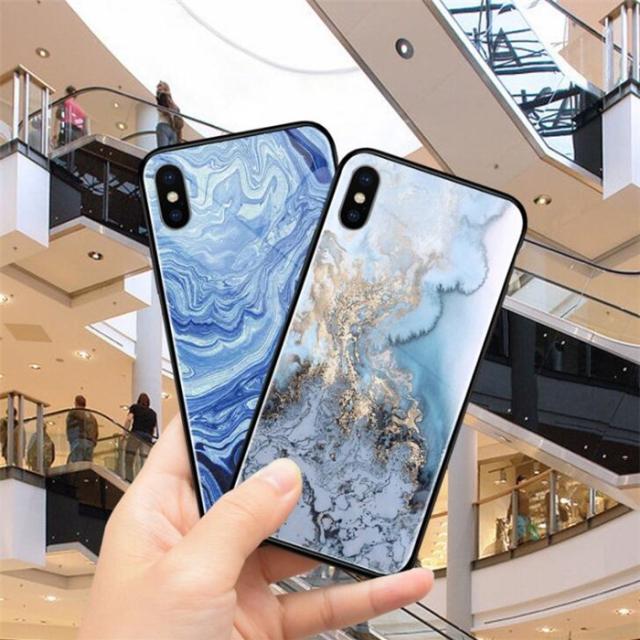 大理石柄iphonex Iphone8 8plus Iphone7 7plus 用強化ガラス背面カバー Tpu素材 スマホケース 保護カバー 傷汚れ防止 I026 I027 の通販はau Pay マーケット 直店 Com