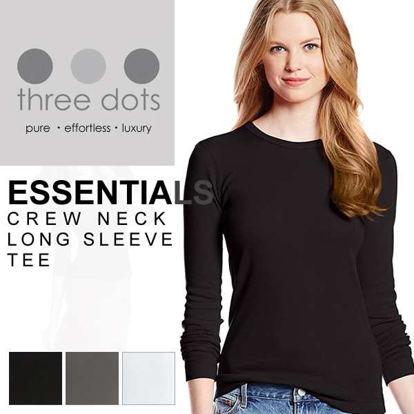 スリードッツ 長袖 tシャツ レディース three dots エッセンシャル