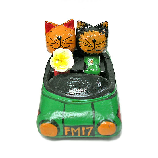 木彫り バリ ネコ カップル ドライブ 車 ペア グリーン 置物 小物 贈り物アジアン雑貨 バリ雑貨の通販はau Pay マーケット アジアン雑貨 インテリアangkasa