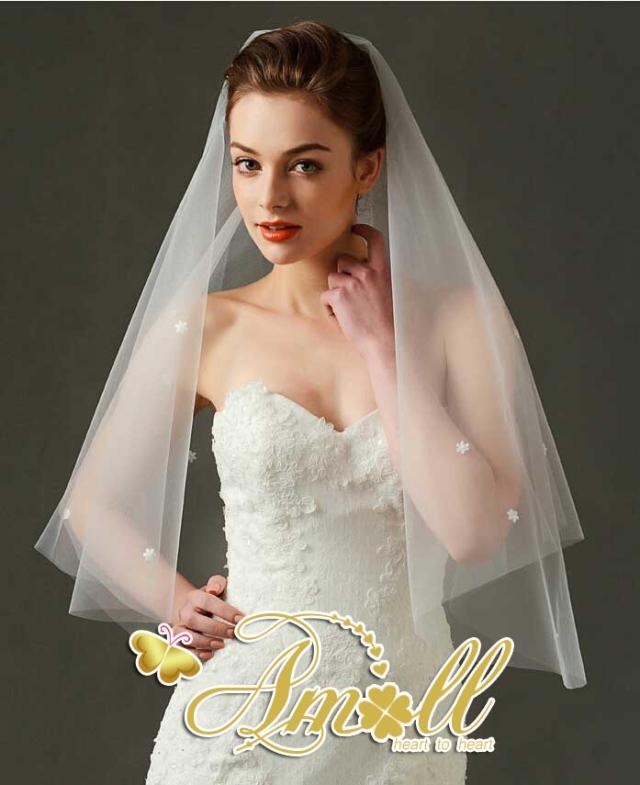 即納 小花とバール付きウエディングベール ショート ベール1 0m 1 5m オフホワイト ブライズメイドの通販はau Pay マーケット Amoll