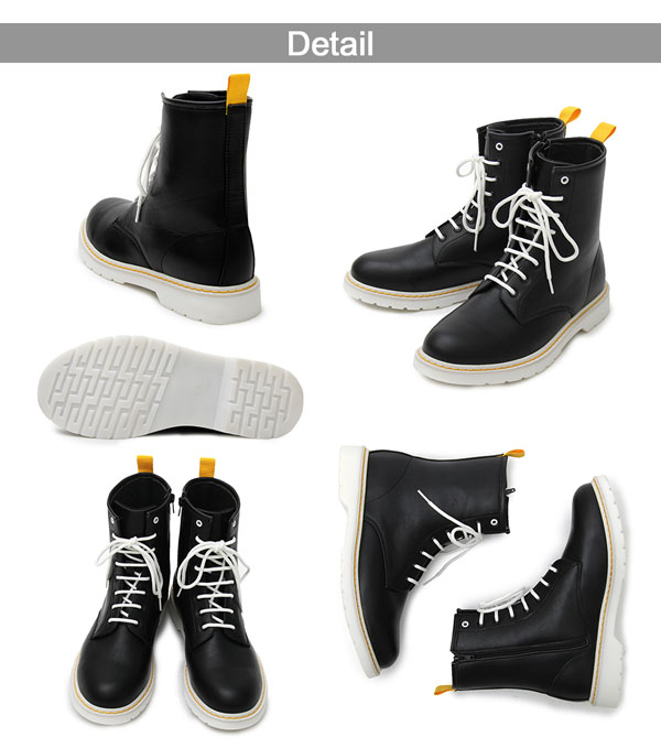 ホワイトソールブーツ メンズ ワークブーツ ステッチ ストリート スポーツ モード ジップブーツ 靴 ボリューム フェイク スウェード Whitの通販はau Pay マーケット ポチットpro
