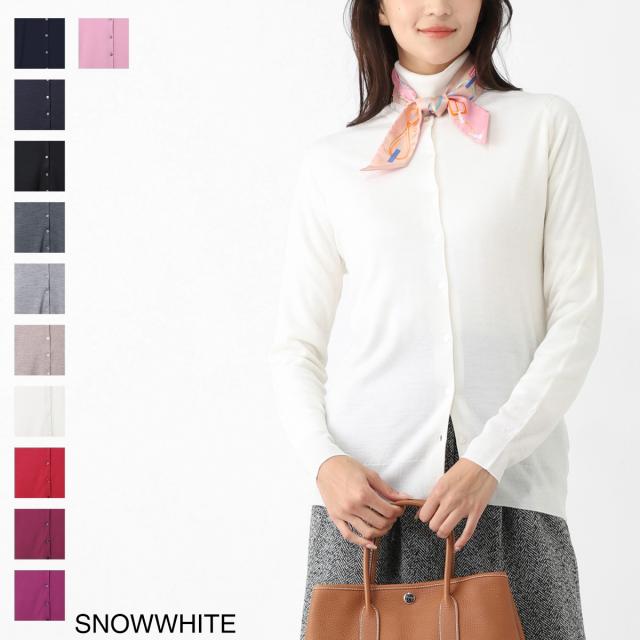 [あす着] ジョンスメドレー JOHN SMEDLEY クルーネック カーディガン レディース BUTTERCUP エクストラファインメリノウール 30ゲージ