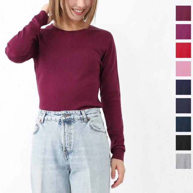 [あす着] ジョンスメドレー JOHN SMEDLEY クルーネックセーター レディース GERANIUM エクストラファインメリノウール 30ゲージ SLIM FIT