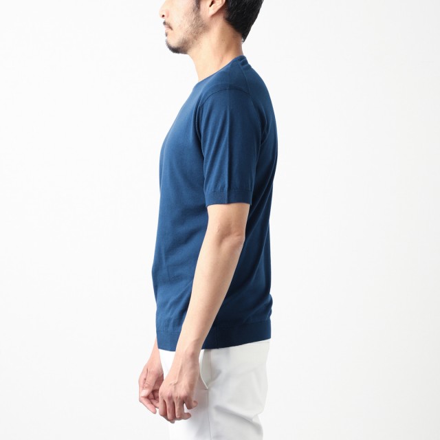 あす着] ジョンスメドレー JOHN SMEDLEY クルーネック半袖ニット ...