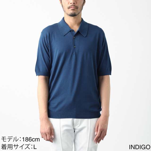 JOHN SMEDLEY ジョンスメドレー ニットポロシャツ/ISIS シーアイランドコットン 30ゲージ EASY FIT メンズ SKIPPERBLUE