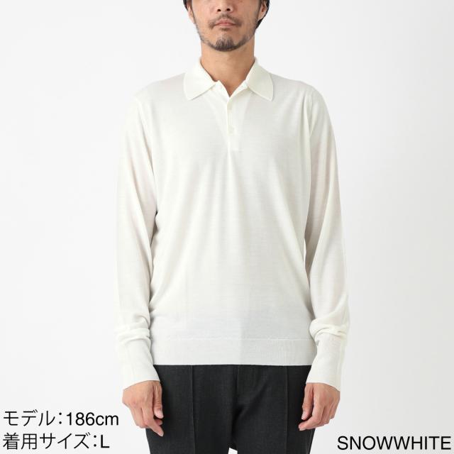 【新品】ジョンスメドレー　ニットポロシャツ　ウール　BELPER SHIRT JOHN SMEDLEY (ジョンスメドレー) ウール混 長袖 ニット ポロシャツ