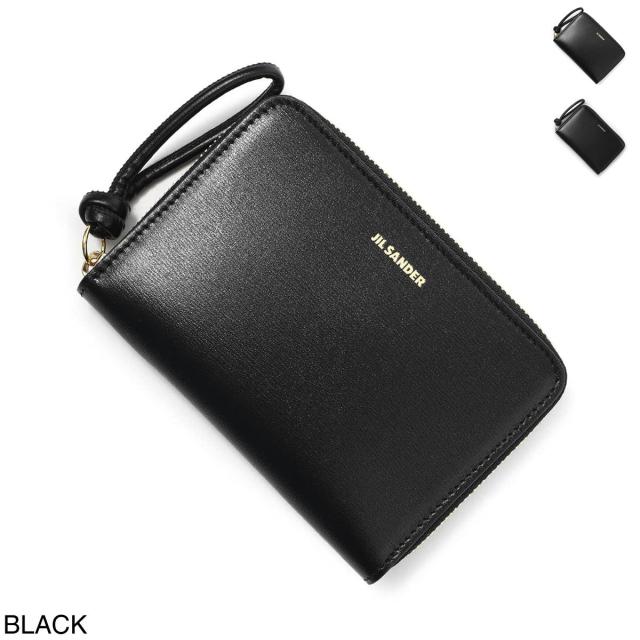 Jil Sander ブラック 二つ折り財布　タングル　シルバー Jil Sander ブラック 二つ折り財布タングルシルバー