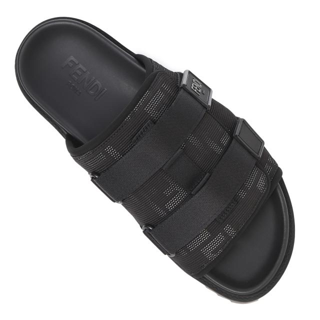 FENDI　メンズサンダル FF サンダル レザー ブラック | Fendi