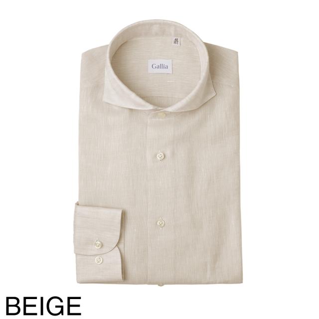 ガッリア GALLIA ホリゾンタルカラー リネンシャツ メンズの通販はau